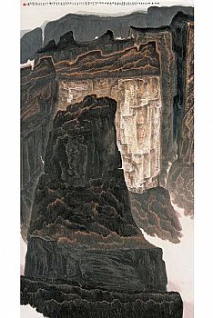 画家姓名:  贾又福 作品名称:  太行丰碑